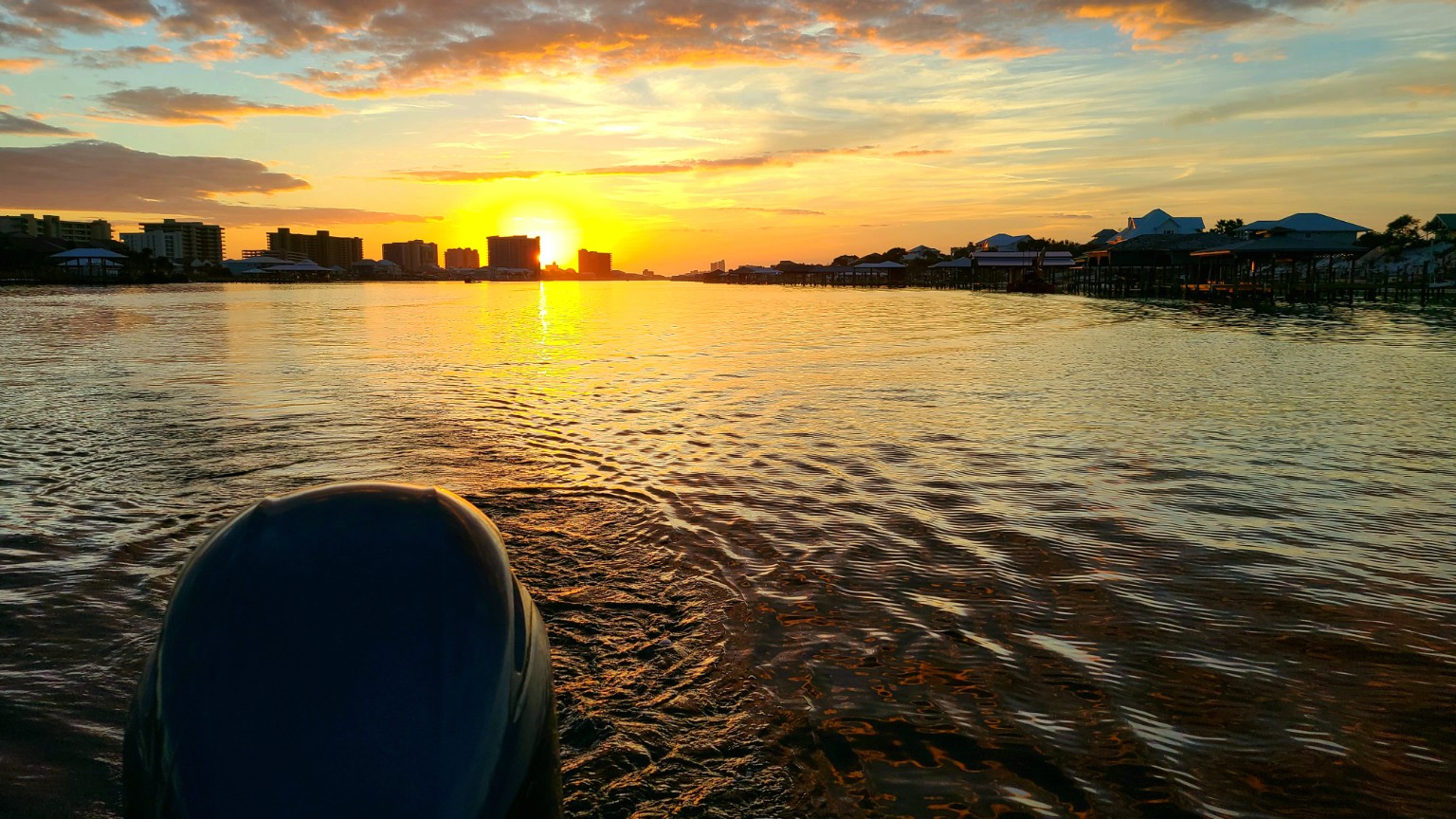 Gulf Coast sunset on the water