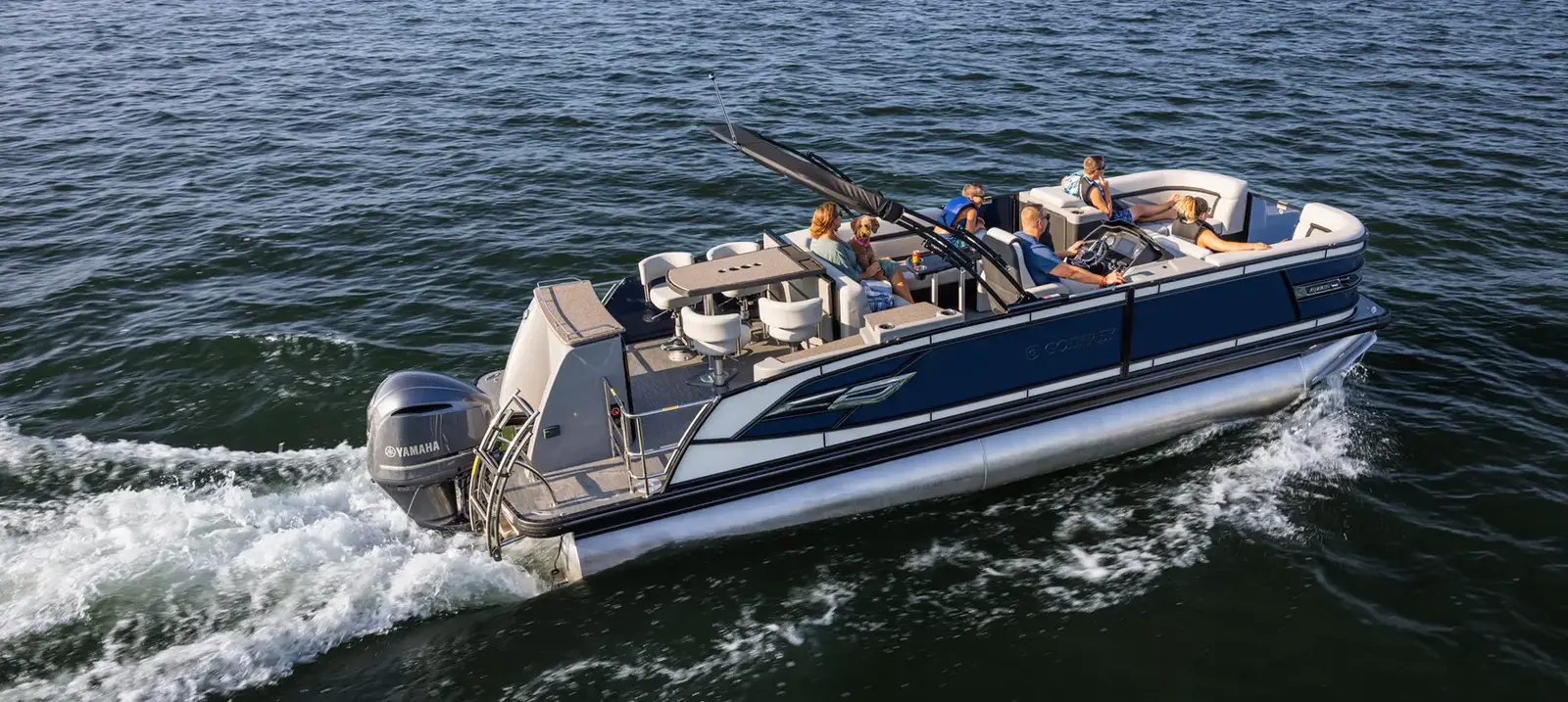 2026 Godfrey AquaPatio pontoon underway