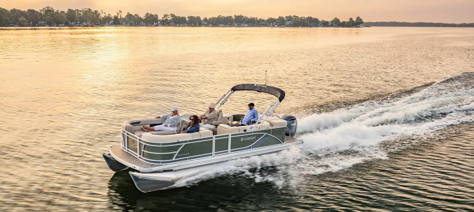 2026 Godfrey Sweetwater pontoon underway